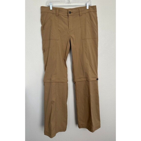 Prana Monarch Convertible Straight Leg Pants Beige Hiking Climbing Women's 12 - Picture 2 of 9